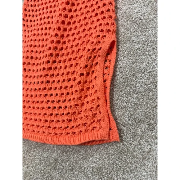 NWT Aerie AEO Orange Crochet Vacay Wide Leg Beach CoverUp Drawstring Waist Large - Picture 11 of 11
